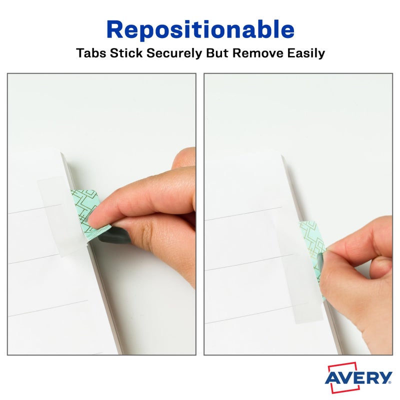 Avery Margin Ultra Tabs, 2.5" x 1", Assorted Metallic Geometric Designs, 24 Repositionable Page Tabs (30123) - Image 3